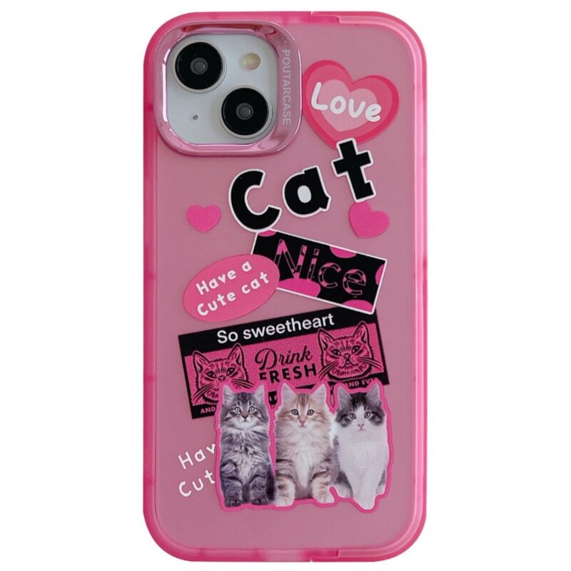 cute pink kitty cat phone case