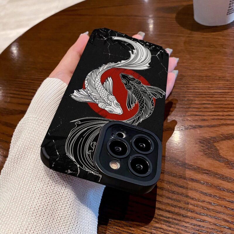 yin and yang koi phone case