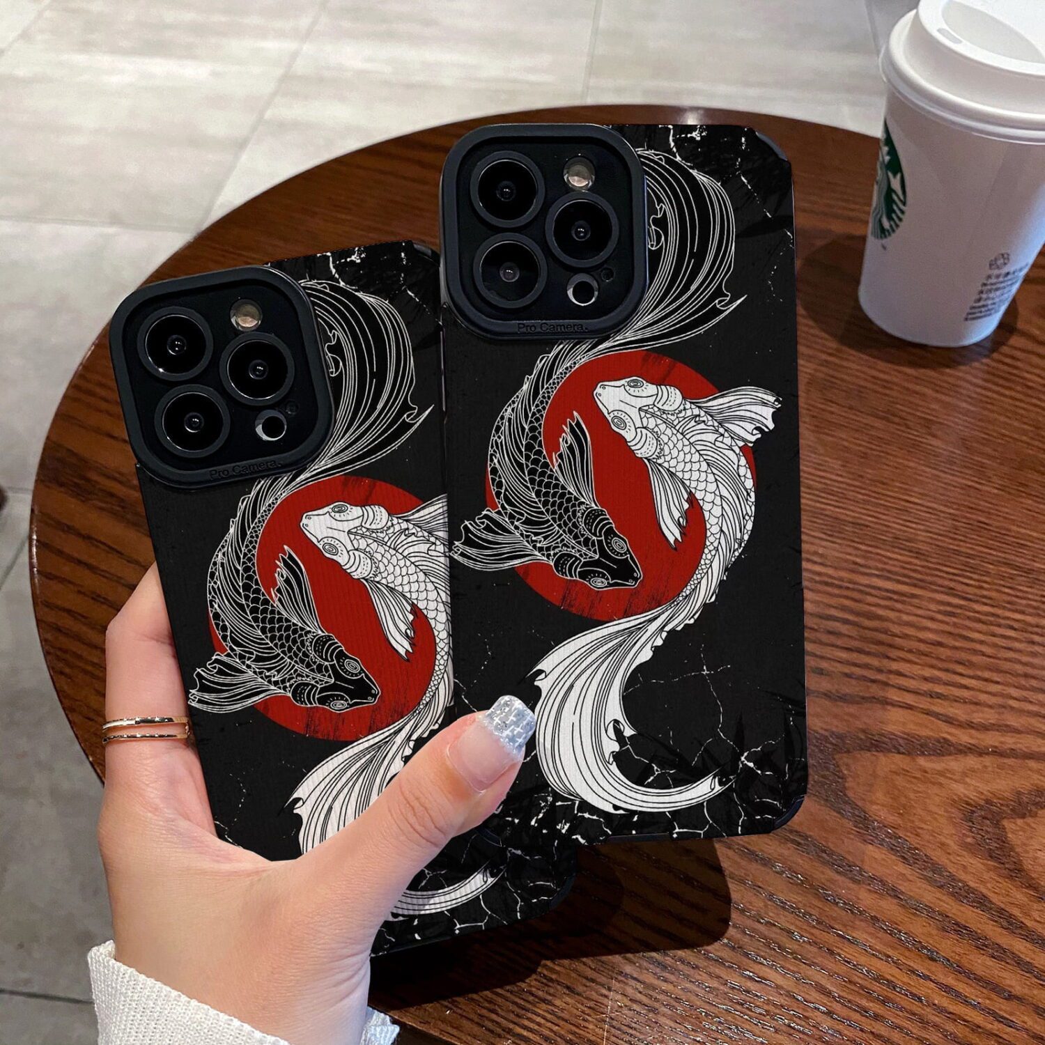 yin and yang koi phone case