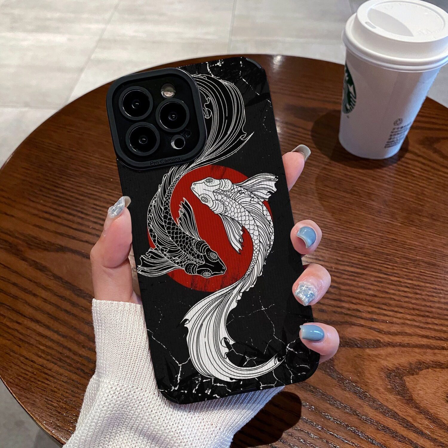 yin and yang koi phone case