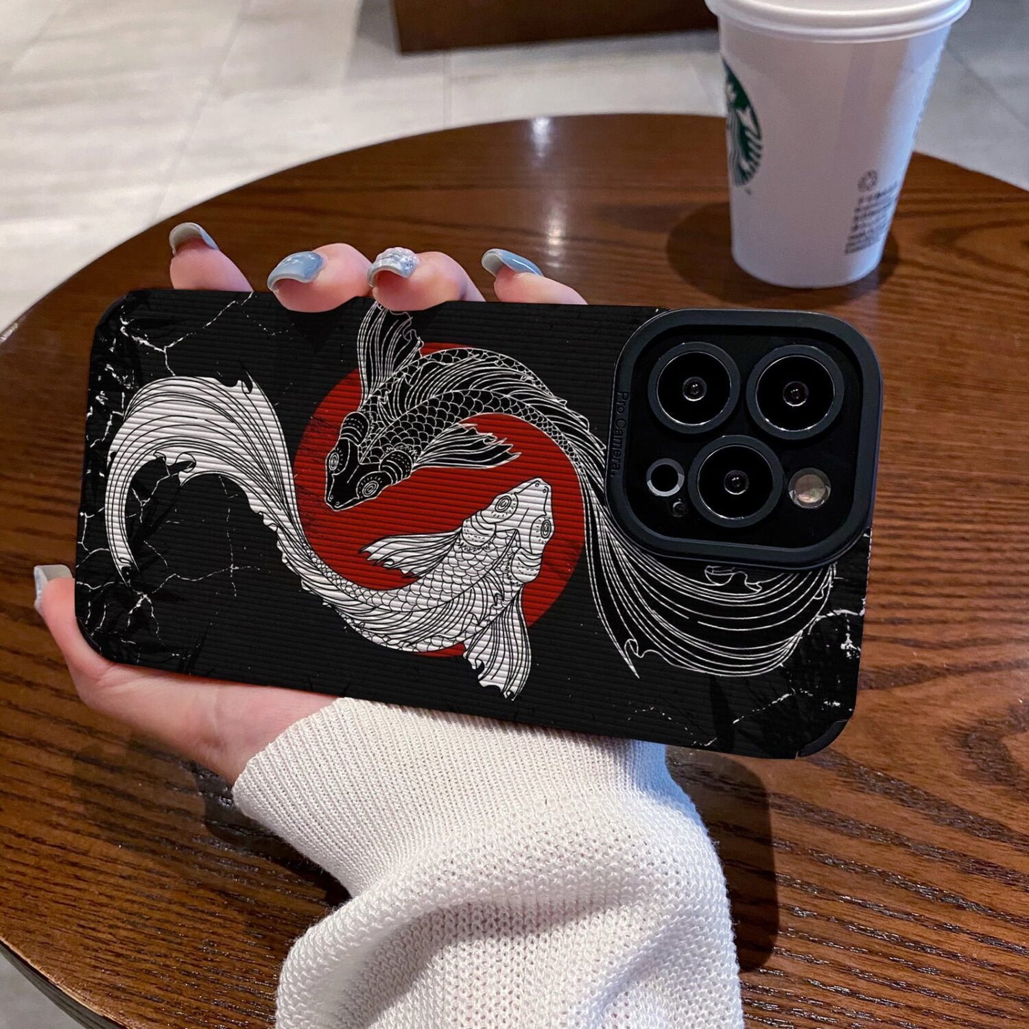yin and yang koi phone case