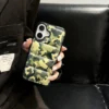 green camo puffer phone case