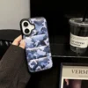 blue camo puffer phone case