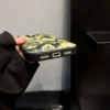 green camo puffer phone case