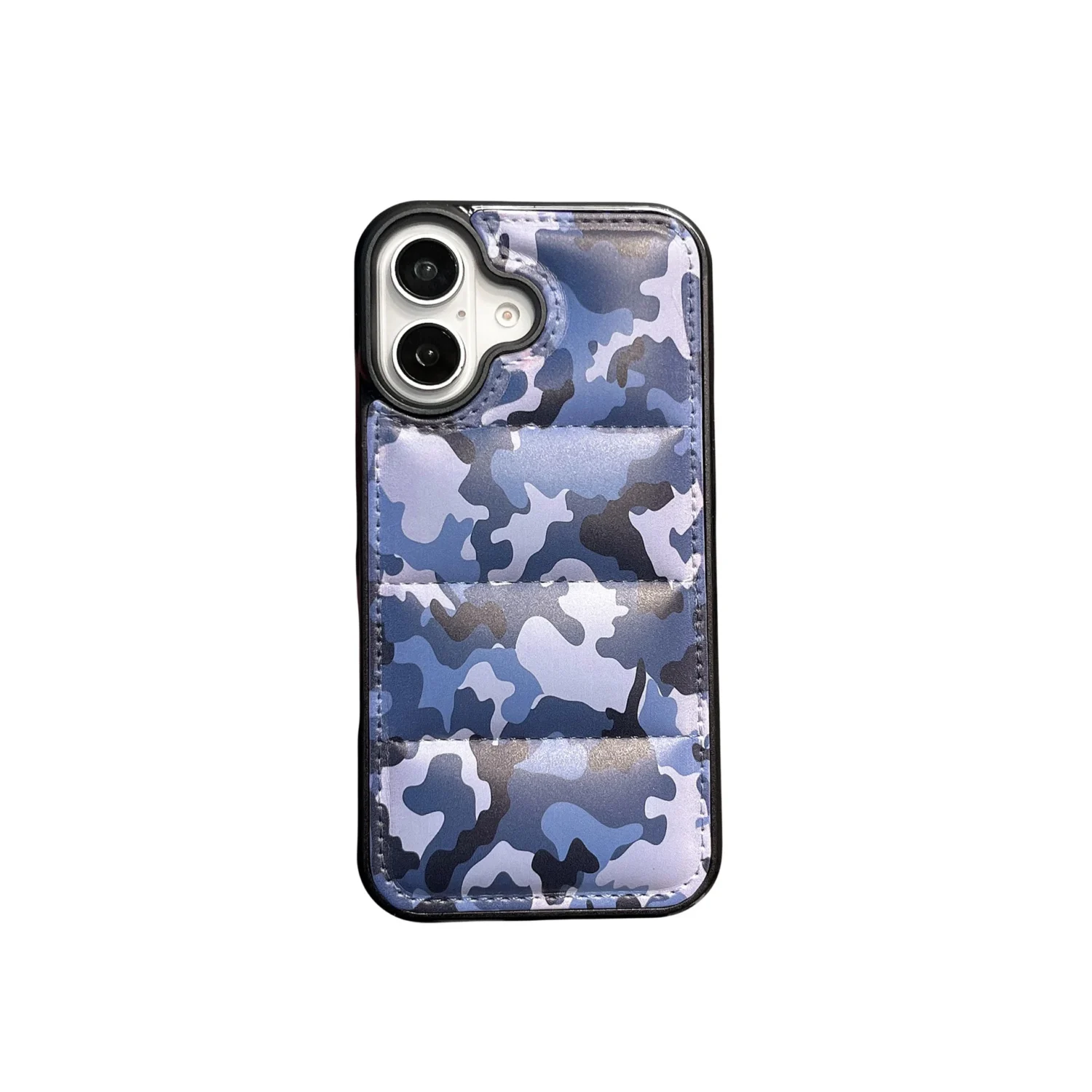 blue camo puffer phone case