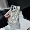 silver hollow flames phone case