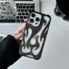 black hollow flames phone case