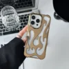 gold hollow flames phone case