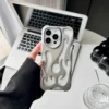 Silver hollow flames phone case