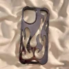 black hollow flames phone case