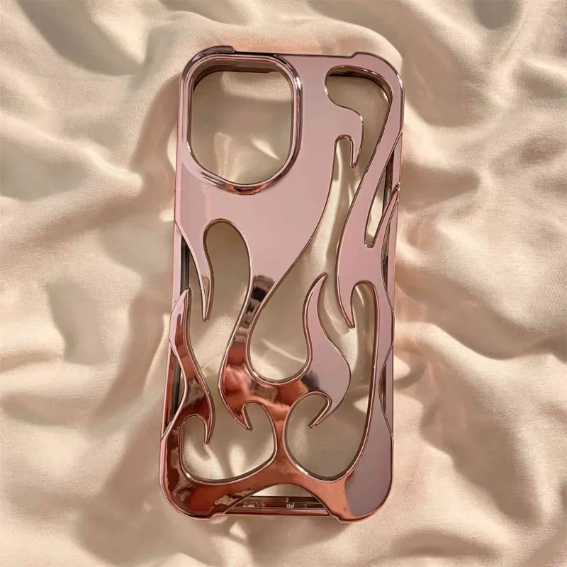 Pink hollow flames phone case