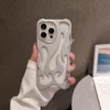 Silver hollow flames phone case