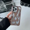 Pink hollow flames phone case