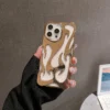 gold hollow flames phone case